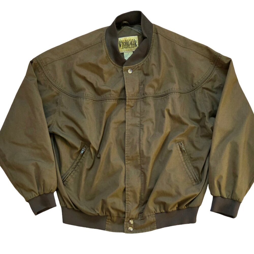 Vintage Original Windbreaker Men's Jacket XL Green Utility Outerwear Layering